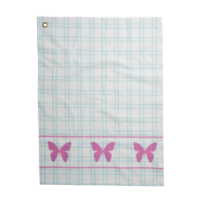Mint Checked Cotton Tea Towel & Pink Butterfly Print Rice DK